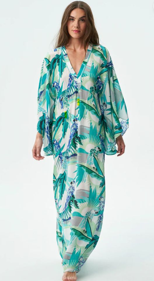 TAJ by SABRINA CRIPPA DELFINA DRESS - TRES MARIAS GREEN, Small