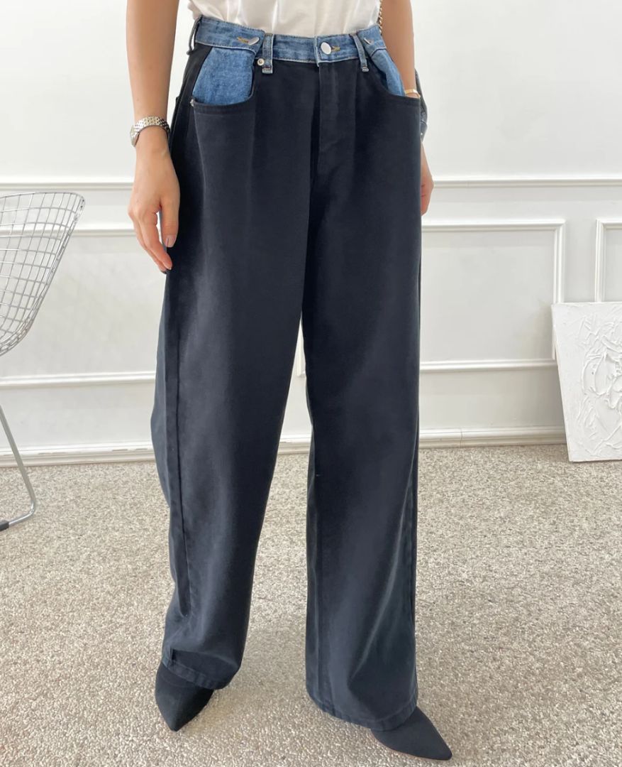 THE FRANKIE SHOP EDITION Hayla Contrast Denim Pants
