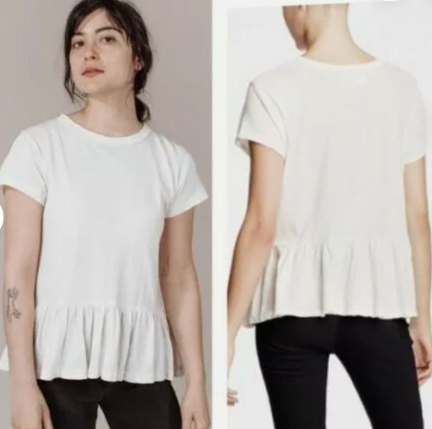 THE GREAT CREAM PEPLUM TSHIRT