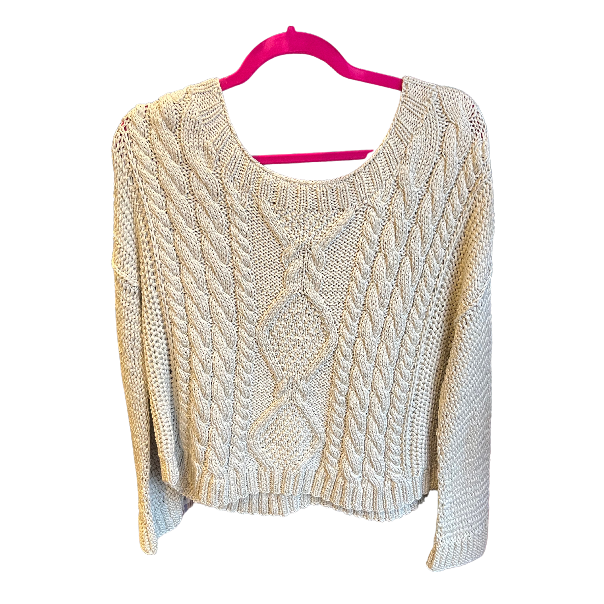 SMYTHE & AUGDEN taupe cottton wide neck sweater