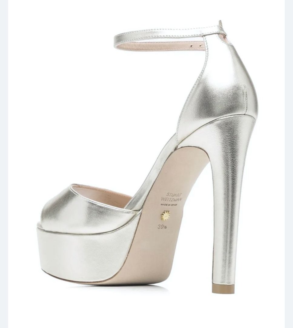 Stuart Weitzman Silver Platform Heels