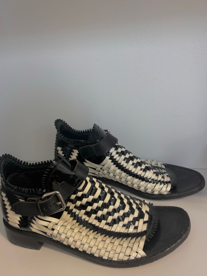 Proenza Schouler Patent Leather Woven Sandals