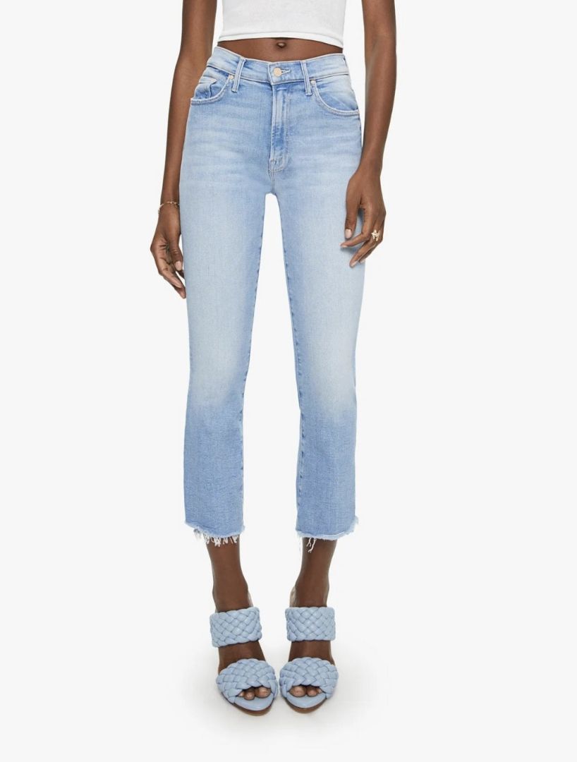 Mother The Insider Crop Step Fray Jeans