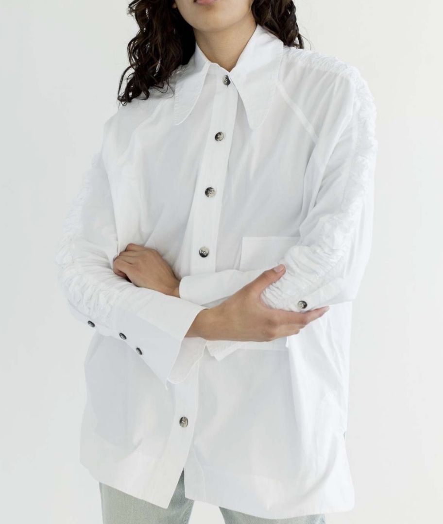 Ganni Blouse with Scrunch Sleeves