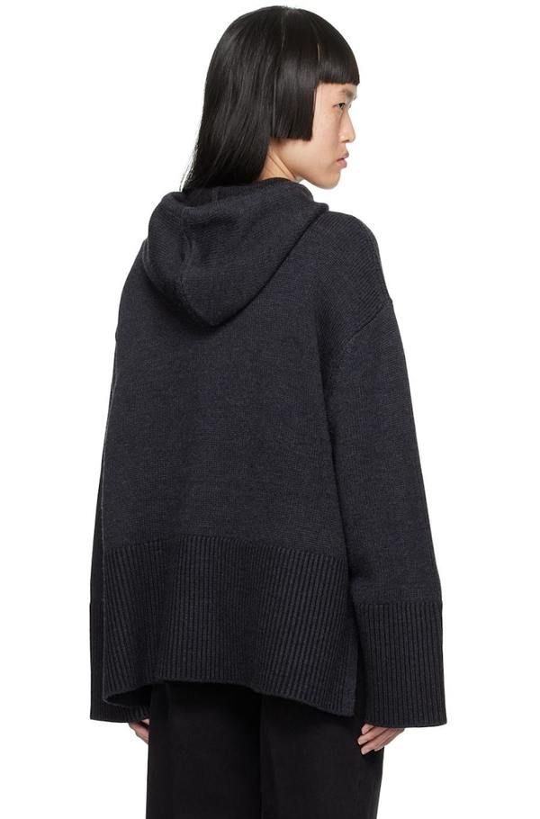 TOTEME Dark Gray Oversized hooded sweater