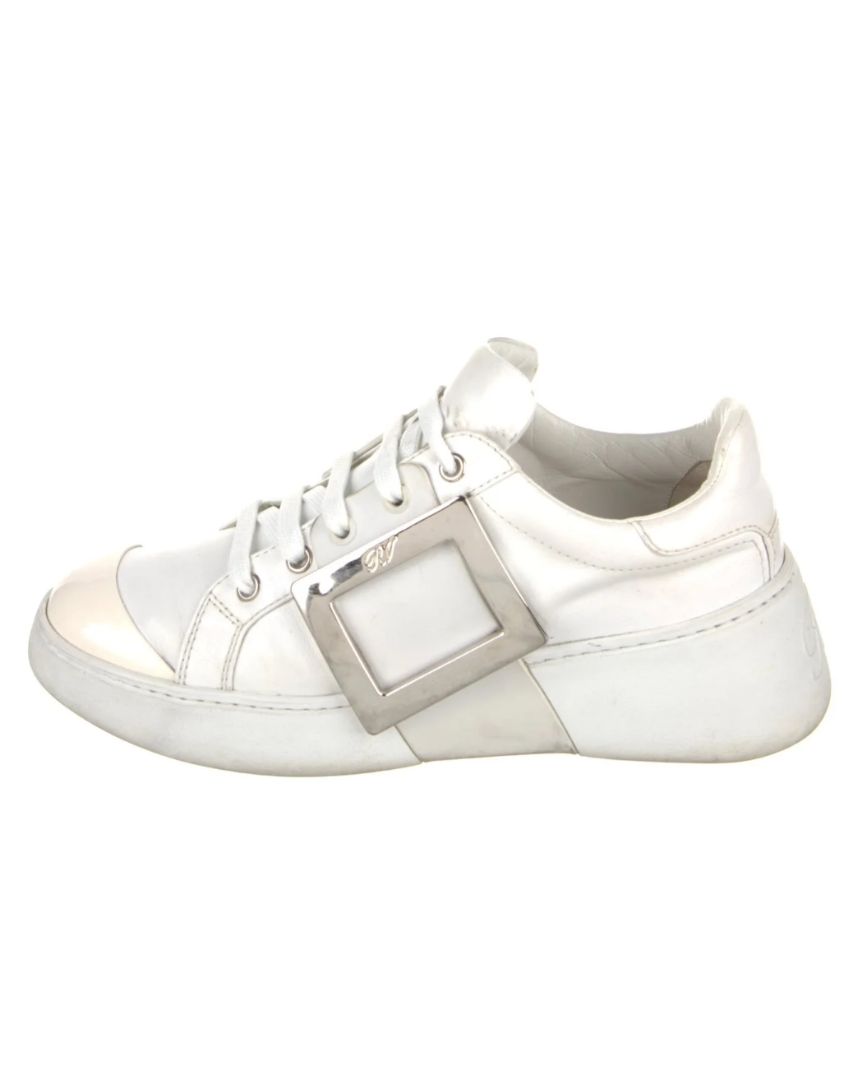 Roger Vivier Viv Skate Leather Sneakers