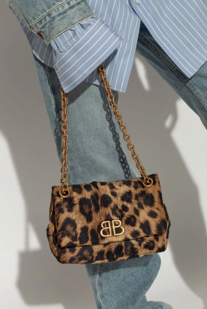 Balenciaga monaco leopard-print shoulder bag