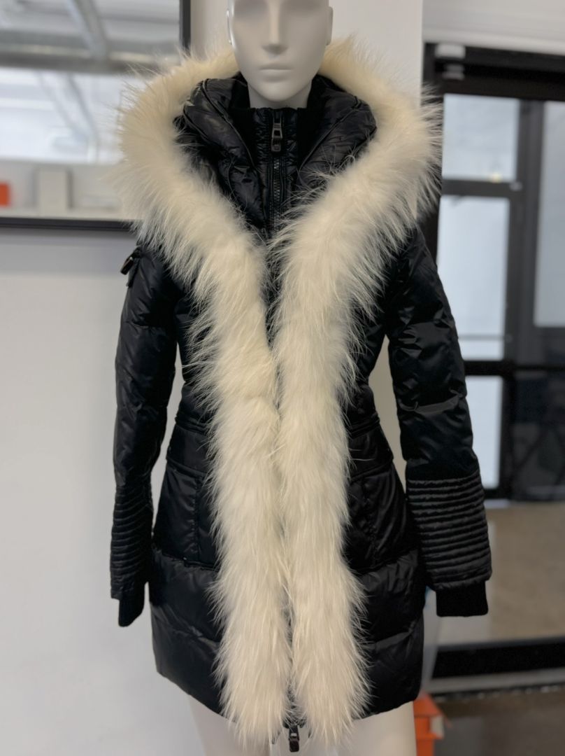 Nicole Benisti Puffer Coat with White Fur Trim
