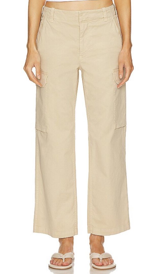 Nili Lotan Khaki Cargo Wide Leg Pant