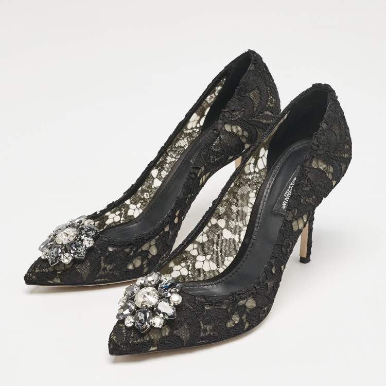 Dolce & Gabbana Lace Heels with Crystals