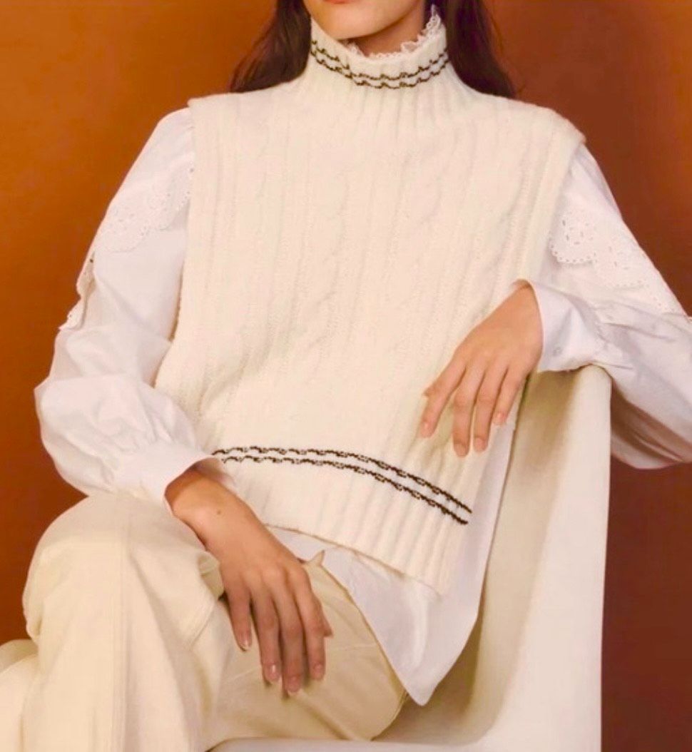 SANDRO Knit Turtleneck Vest