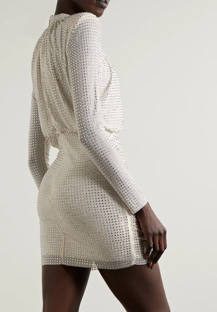 Self Portrait Rhinestone Turtleneck Mini Dress