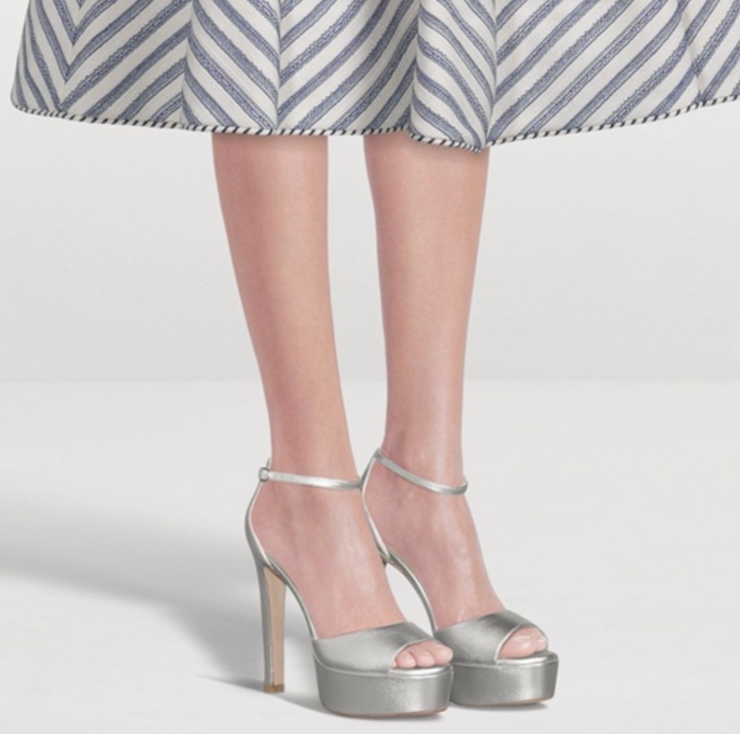 Stuart Weitzman Silver Platform Heels