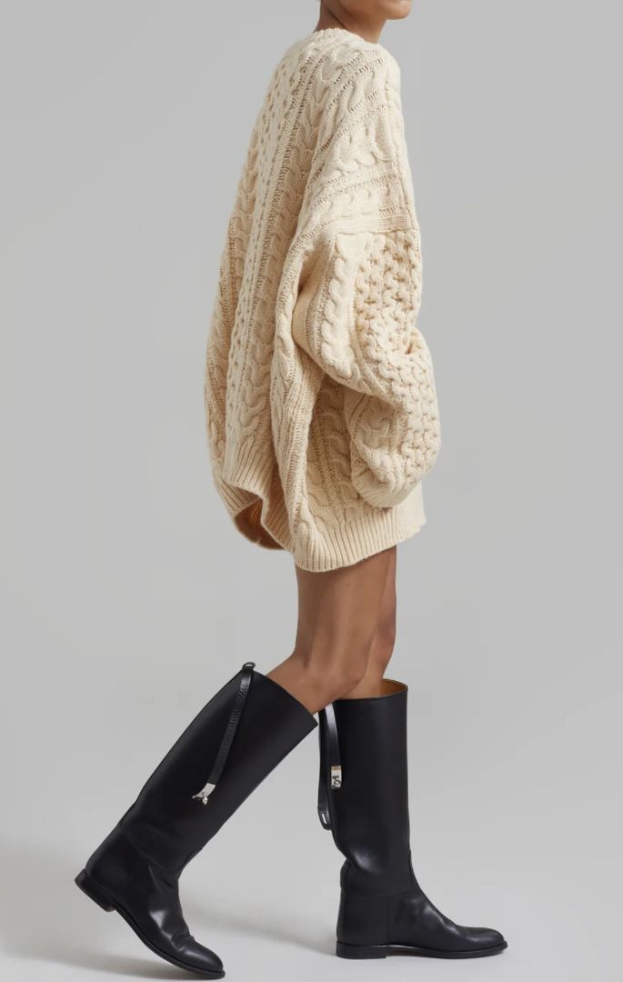 The Frankie Shop Pailey Braided Wool Blend Sweater