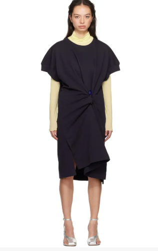Dries Van Noten Draped French Terry Mini Dress