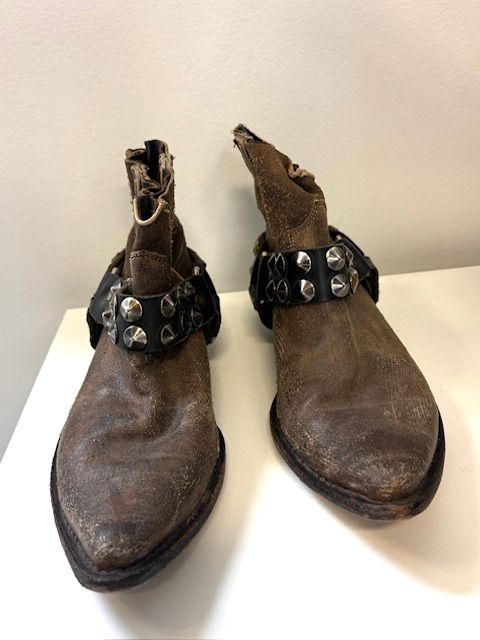 Golden Goose Distressed Studded Harness Ankle Boots