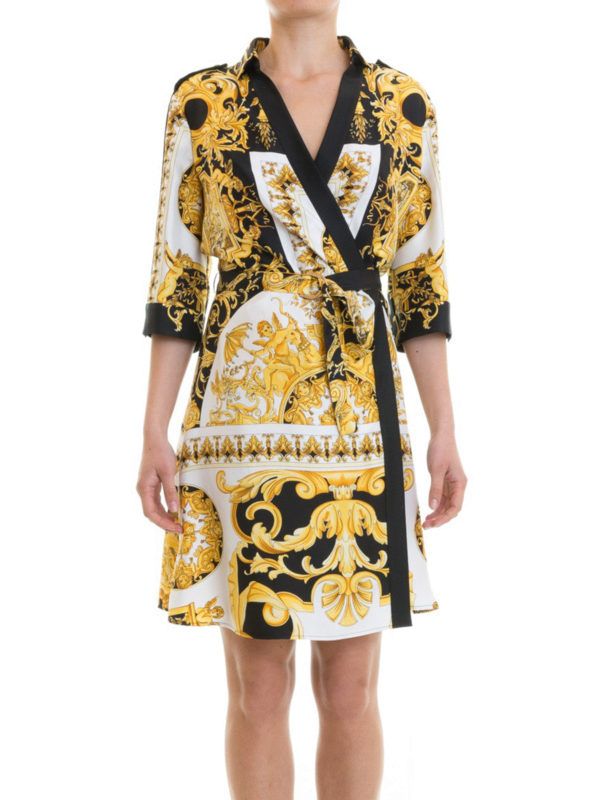 Versace Baroque Tribute ss 1992 Silk Robe Blouse