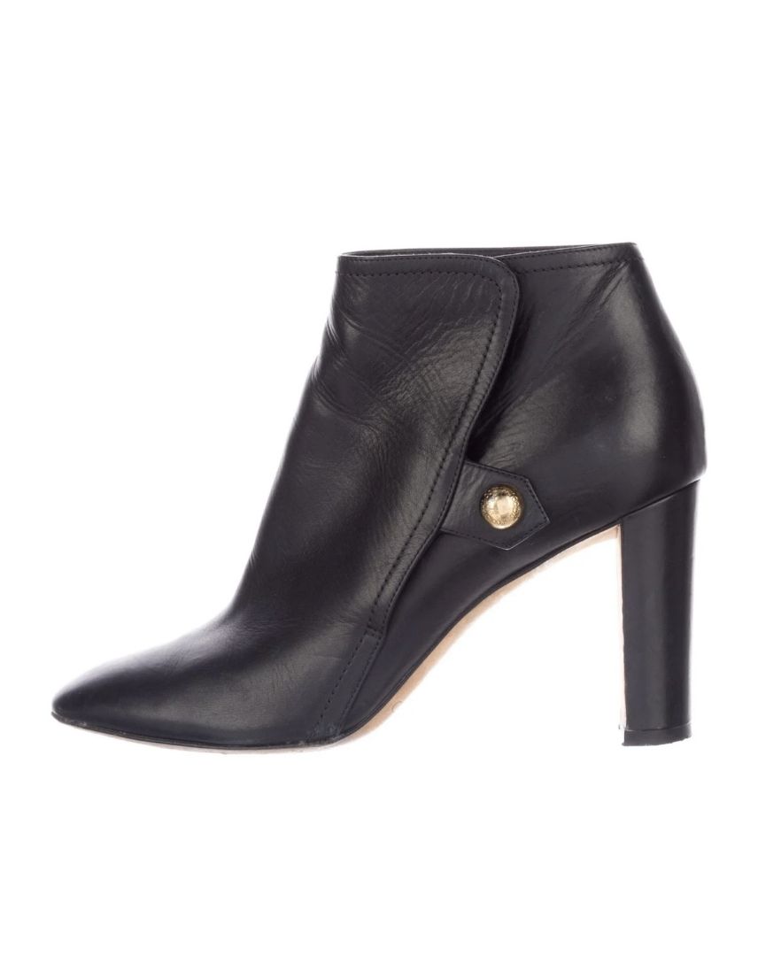 Jimmy Choo Heeled Booties with Gold Button