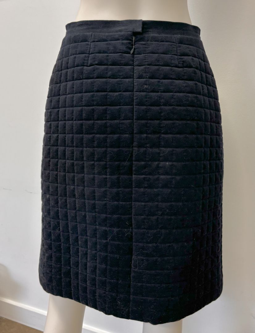 Chanel Vintage Quilted Velvet Skirt