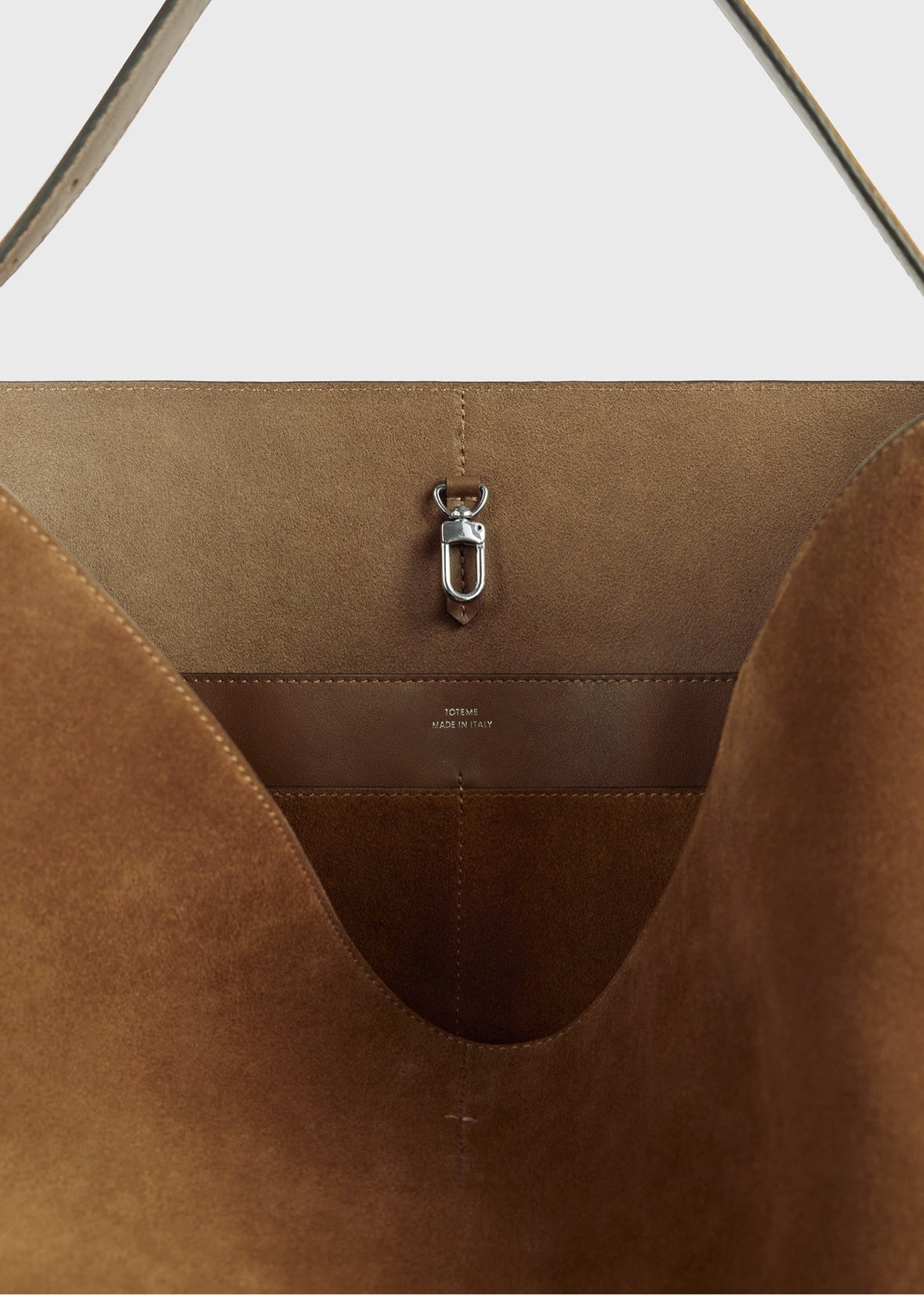 Toteme Belted Tote in brown tan suede
