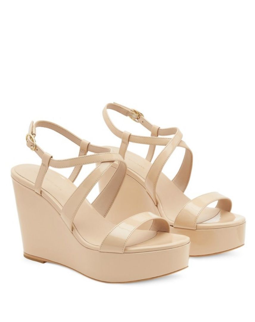 Stuart Weitzman Patent Wedge Sandals
