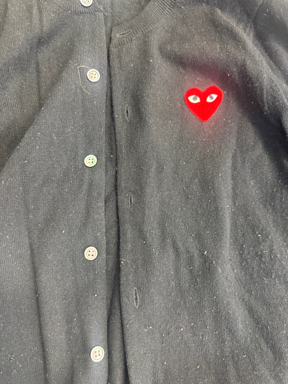 Play Comme des Garcons Black Heart Wool Cardigan