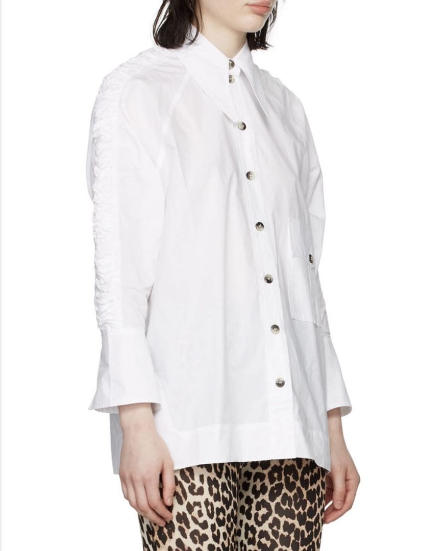 Ganni Blouse with Scrunch Sleeves