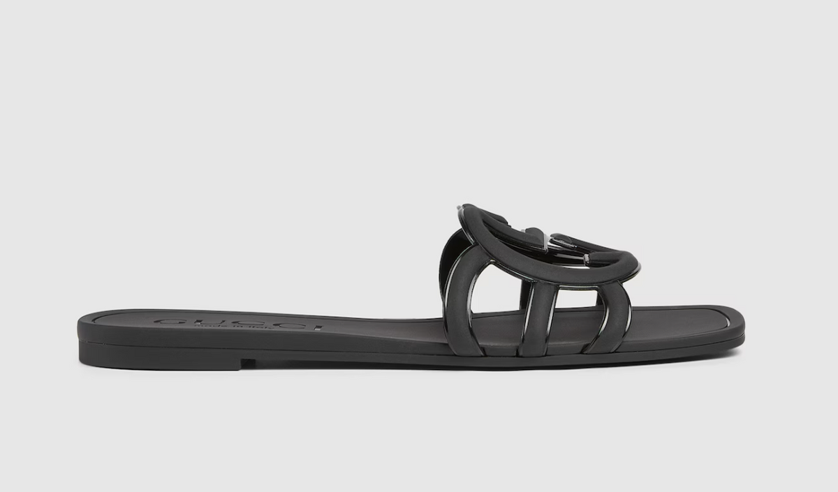 Gucci Rubber Logo Sandals