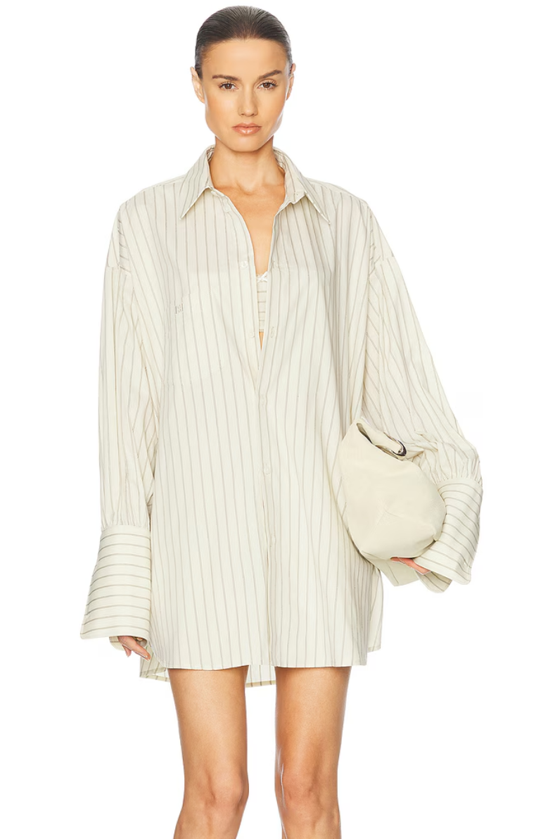 HELSA Pinstripe Poplin Oversized Shirt