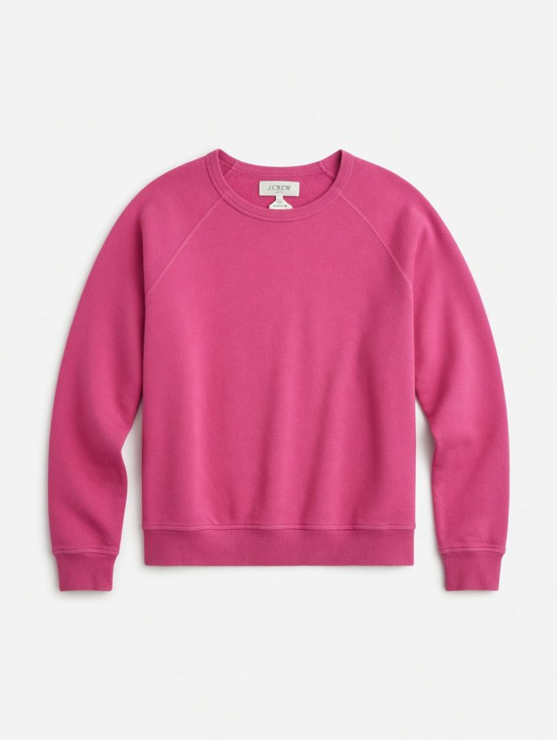 The Great Pink Crew Neck Distressed Sweatshirt