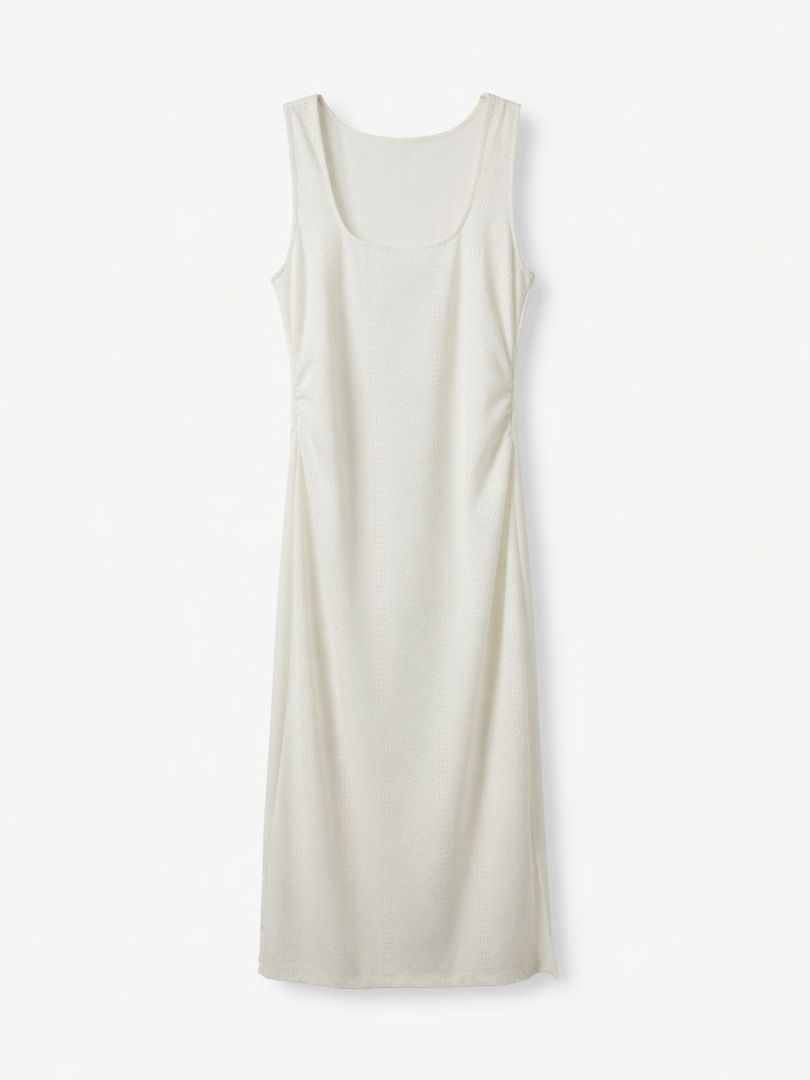 Z Supply White Eyelet Sleeveless Maxi Dress with Square Neck