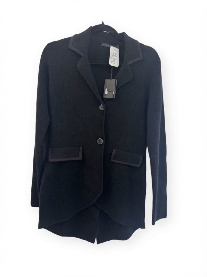 RAFFI black knit cashmere blazer/cardigan NWT Equestrian blazer