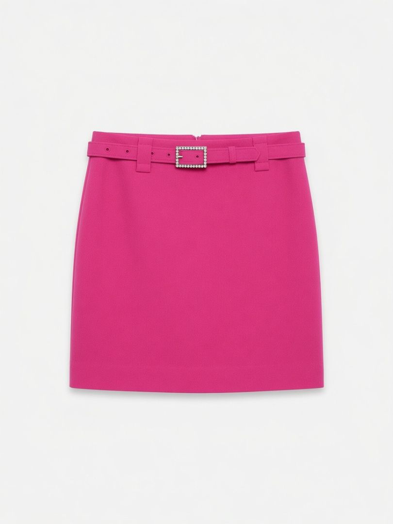GENERATION LOVE hot pink skirt with jewel buckle belt