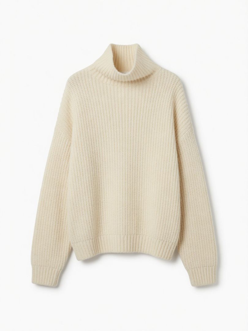 ANINE BING white/cream wool oversized knit sweater