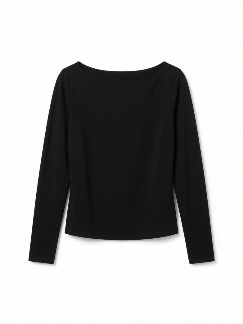 Reformation Black Long Sleeve Fitted Tee Clothing