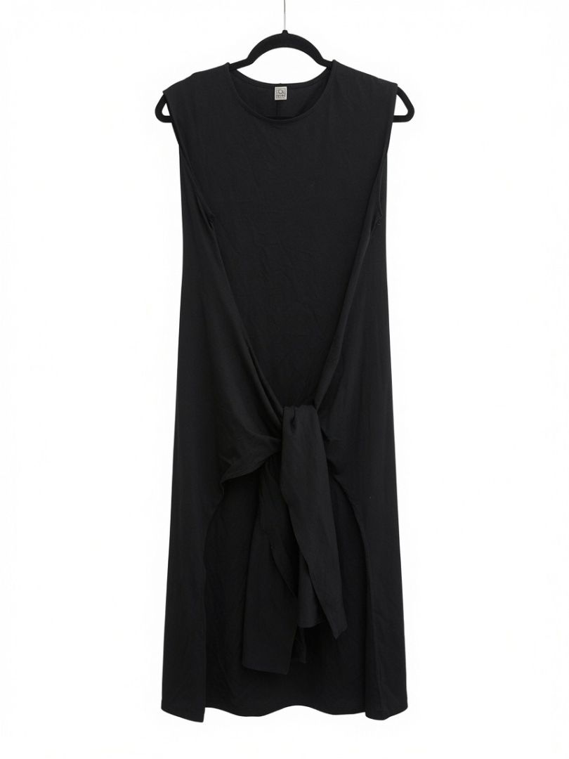 Toteme Black Tie Front Sleeveless Drape Dress