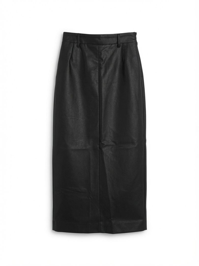 PIXIE MARKET faux leather maxi skirt, back slit