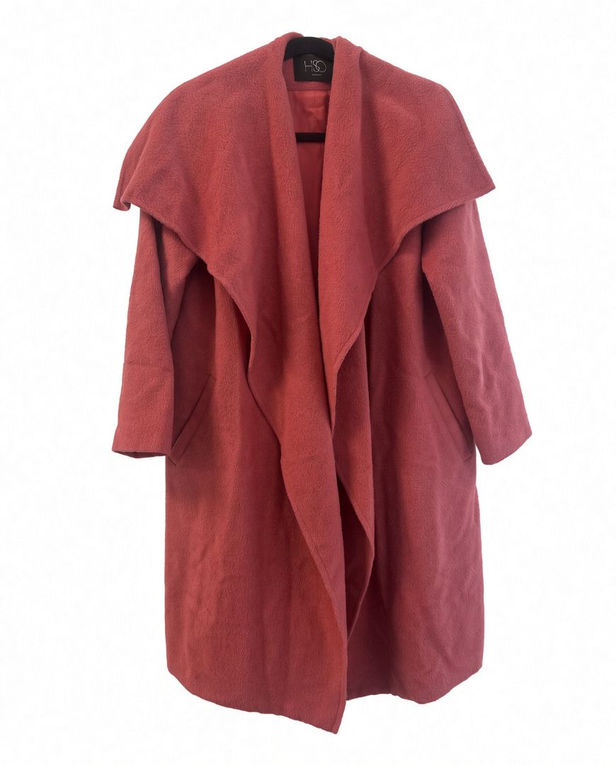 HISO Canada Pink Wool Wrap Coat