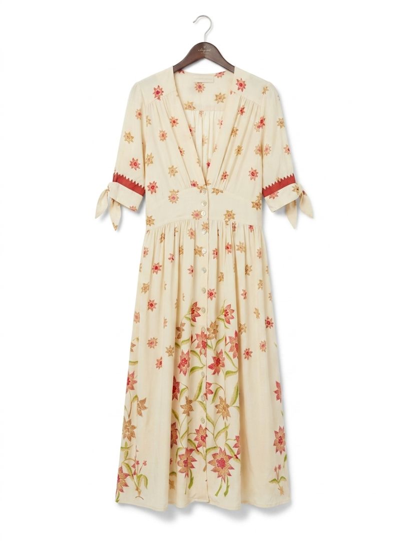 NATALIE MARTIN white dress with red florals