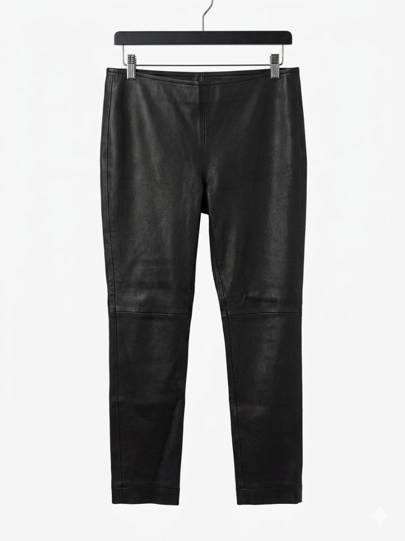 AKRIS PUNTO skinny black leather pants