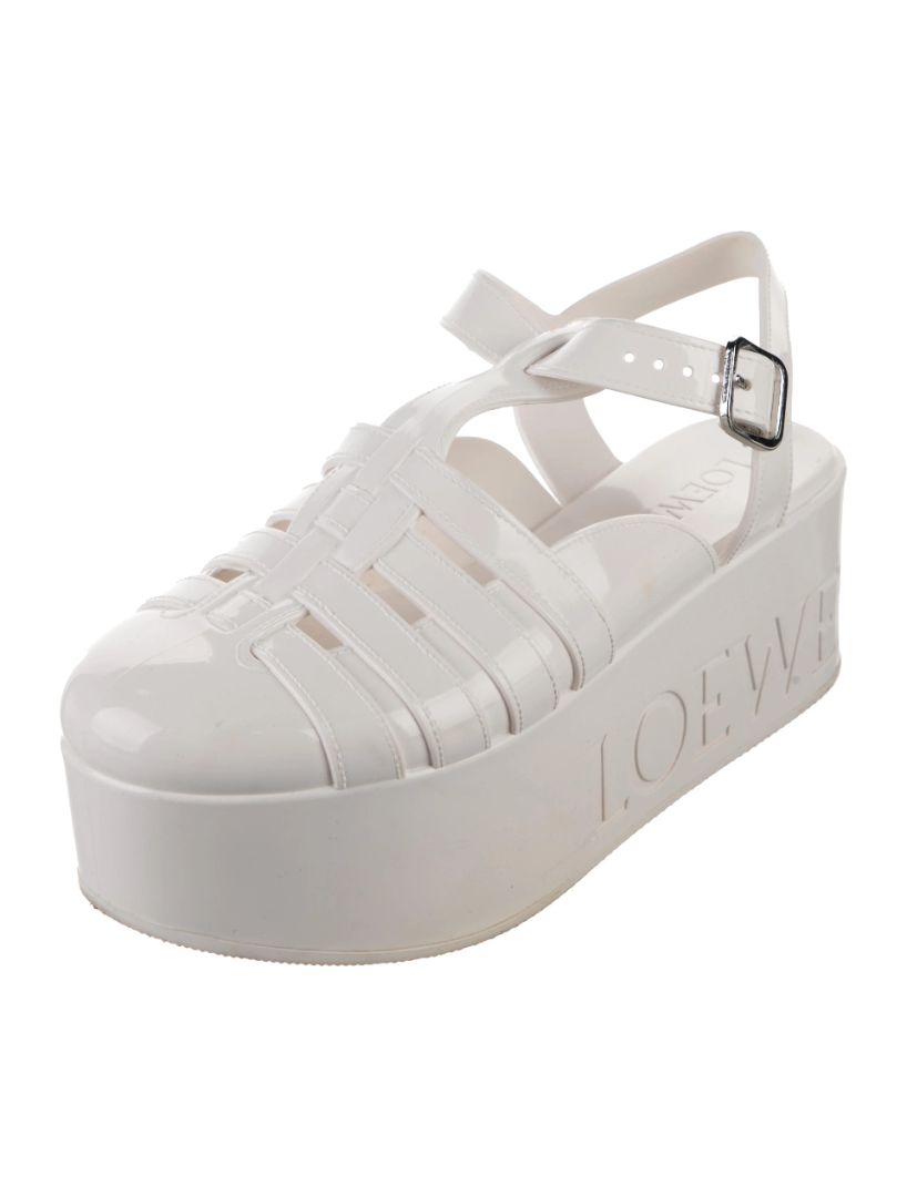 LOEWE PVC white sandals with logo platform