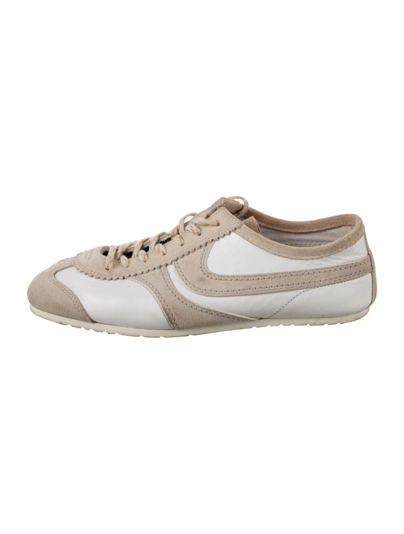 DRIES VAN NOTEN taupe/white sneakers