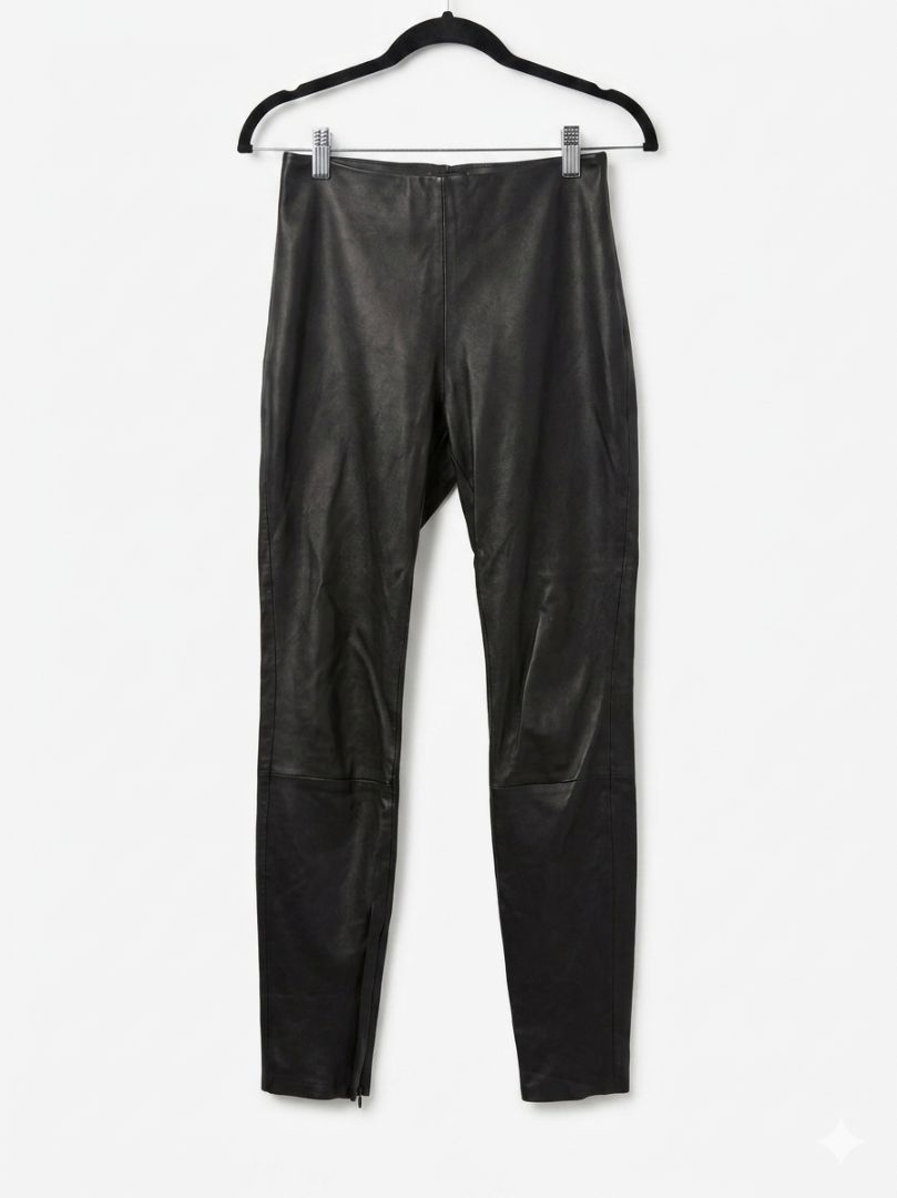 LA PERLA black 100% lamb leather leggings