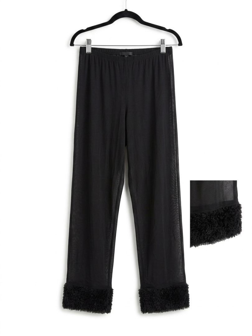 LA PERLA sheer black pants with tulle
