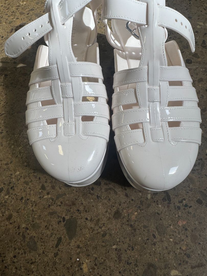 LOEWE PVC white sandals with logo platform
