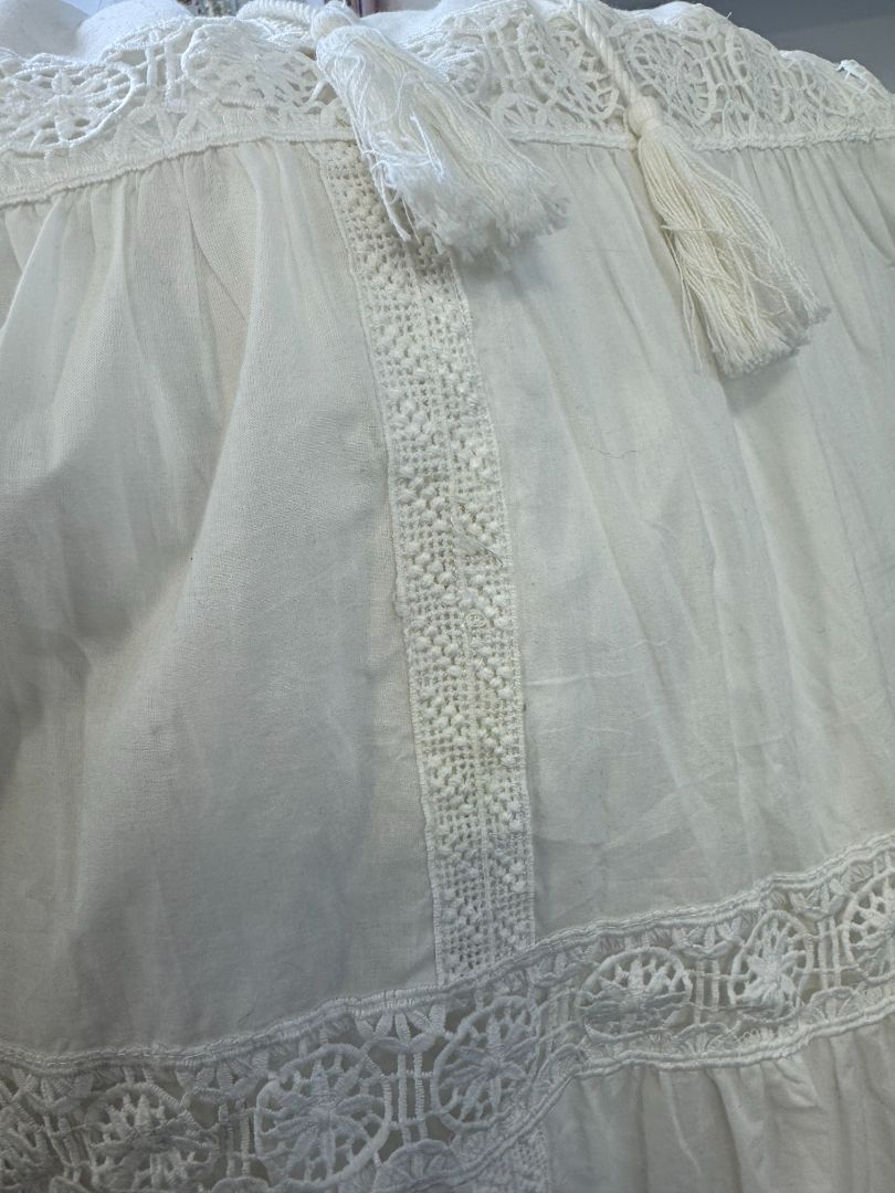 EN SAISON white tshirt maxi dress with eyelet trim