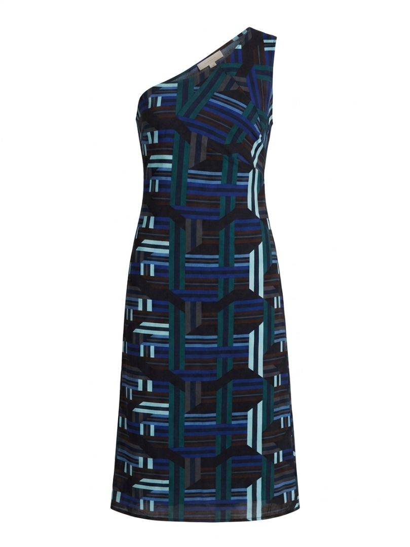 HERMES (no brand tag) blue geometric wrap