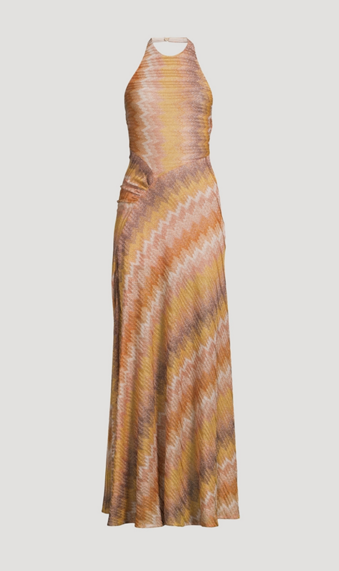 missoni orange dress M Missoni Orange Knit Racer Back Maxi Dress M M Missoni