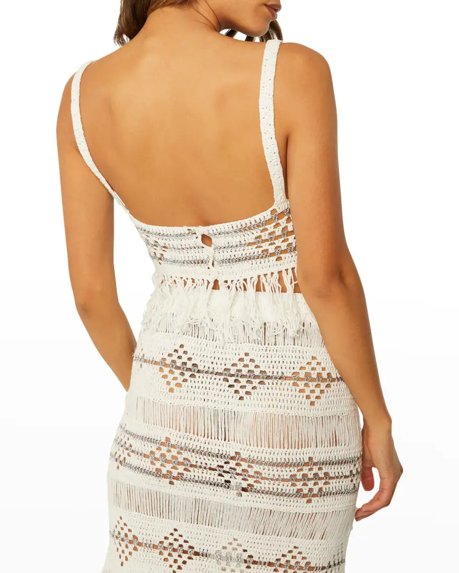 MISA LA Crochet Top and Skirt Set