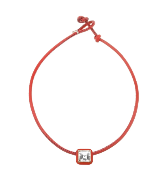 Bea Bongiasca POP CHOKER WITH SQUARE IN CANDY SETTING IN RED